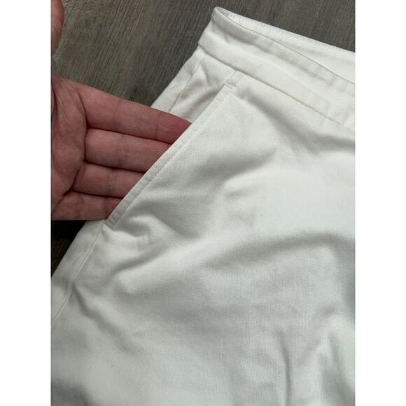 ATM Women's Mid Rise Slim Cropped Twill Ankle Pants AW9344-RAZ in Chalk Size 2 - Picture 5 of 11